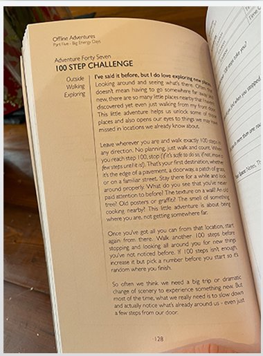 The 100 Step Challenge adventure page